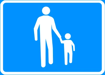 Begin of a zone for pedestrians.