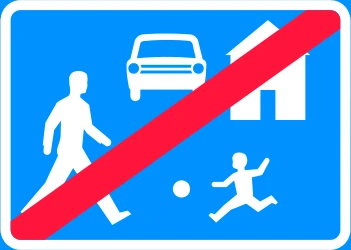 End of the residential area.