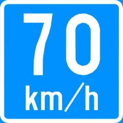 Begin of an advisory speed limit.