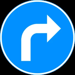 Turning right mandatory.