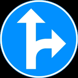 Driving straight ahead or turning right mandatory.