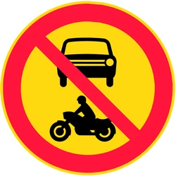 Motorcycles and cars prohibited.