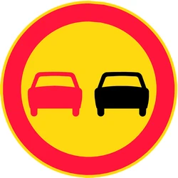 Overtaking prohibited.