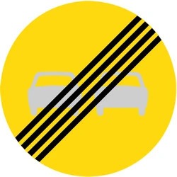 End of the overtaking prohibition.