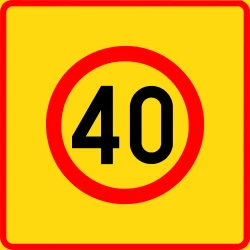 Begin of a zone with speed limit.