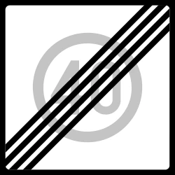 End of the zone with speed limit.