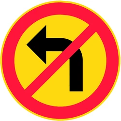 Turning left prohibited.