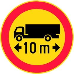Vehicles longer than indicated prohibited.