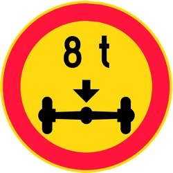 Vehicles with an axle weight heavier than indicated prohibited.