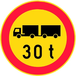 Trucks with trailer heavier than indicated prohibited.