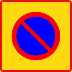 Begin of zone where parking is prohibited.