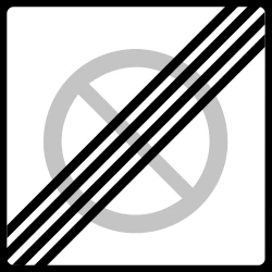 End of the zone where parking is prohibited.