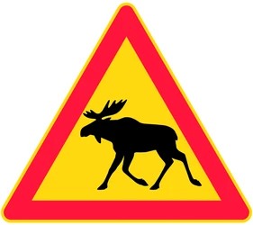 Warning for moose on the road.
