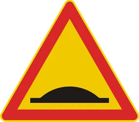 Warning for a speed bump.