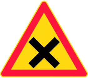 Warning for an uncontrolled crossroad.