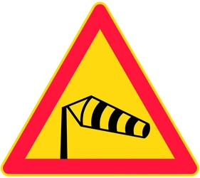 Warning for heavy crosswind.
