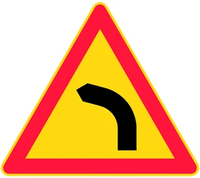 Warning for a curve to the left.