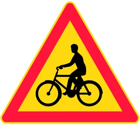 Warning for cyclists.