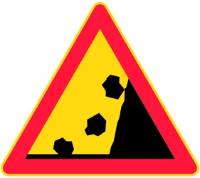 Warning for falling rocks.