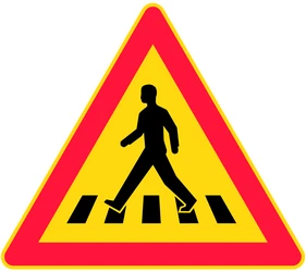 Warning for a crossing for pedestrians.