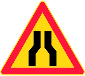 Warning for a road narrowing.