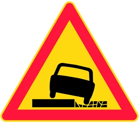 Warning for a soft verge.