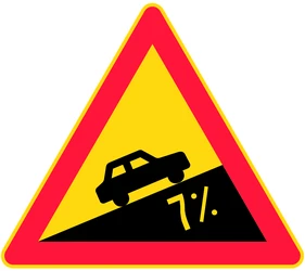 Warning for a steep ascent.