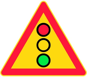 Warning for a traffic light.
