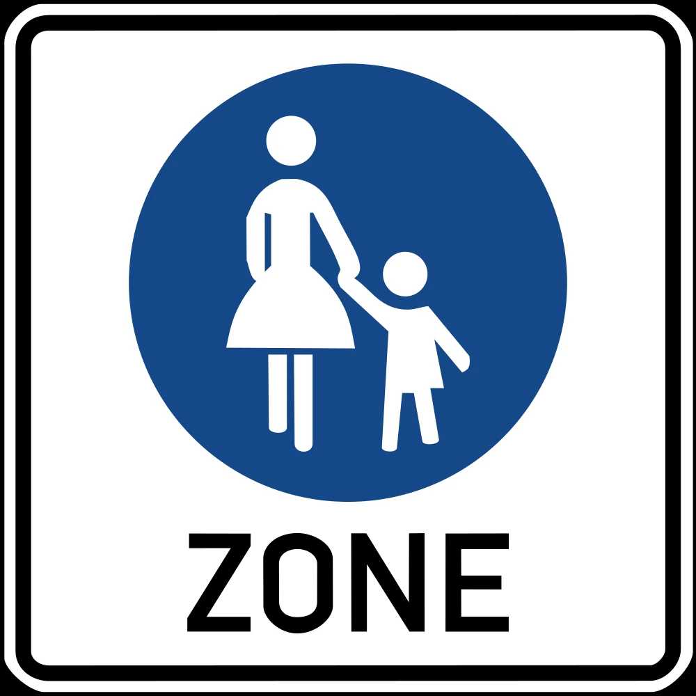 Begin of a zone for pedestrians.