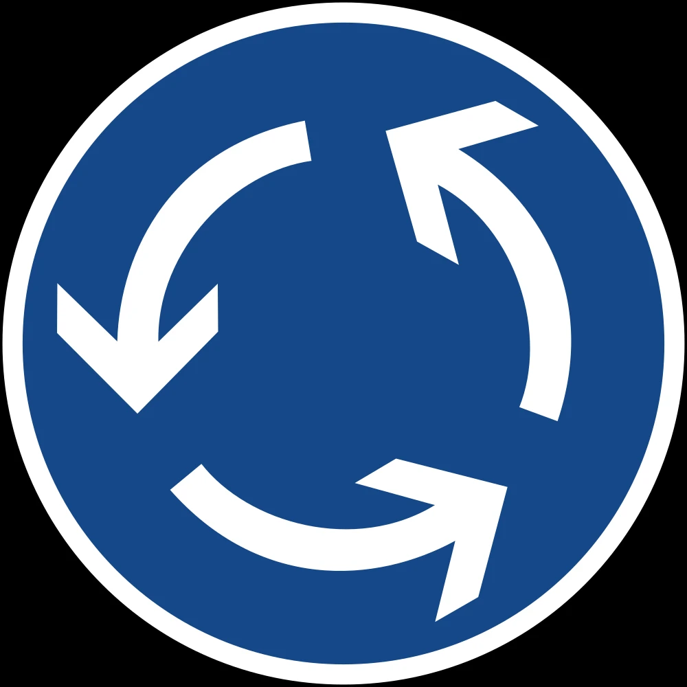 Mandatory direction of the roundabout.