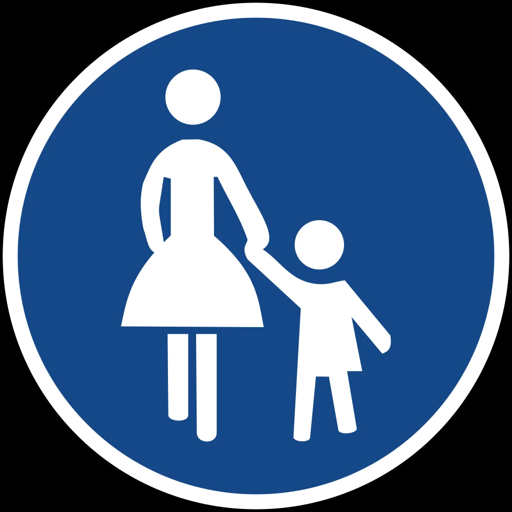 Mandatory path for pedestrians.