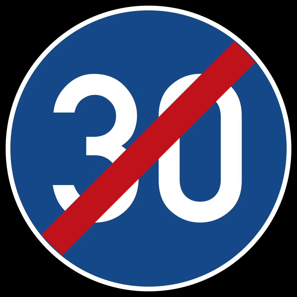 End of the minimum speed.