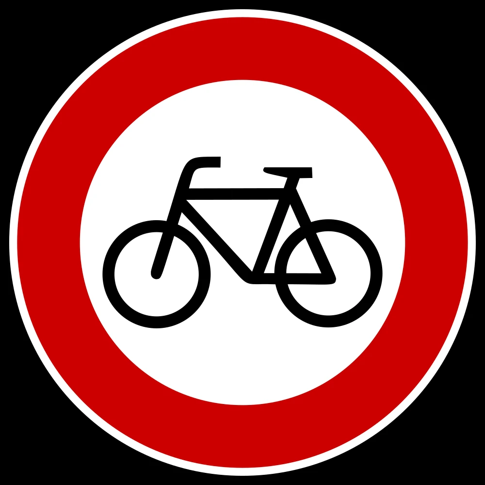 Cyclists prohibited.