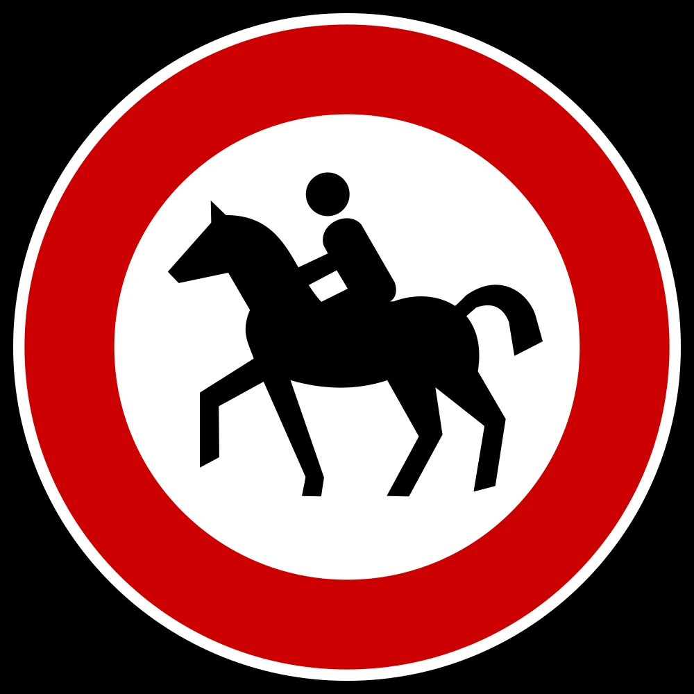 Equestrians prohibited.