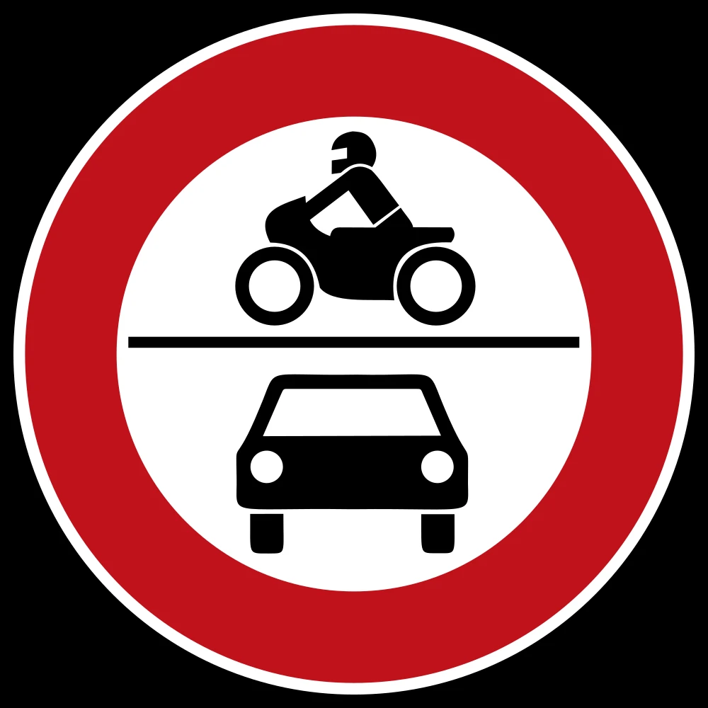 Motorcycles and cars prohibited.