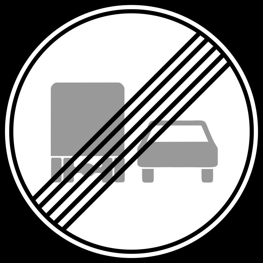 End of the overtaking prohibition for trucks.