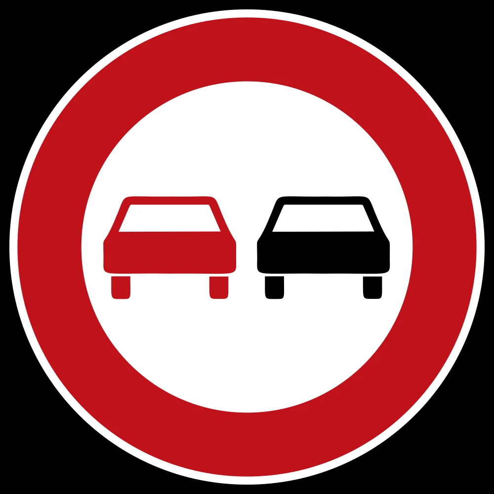 Overtaking prohibited.
