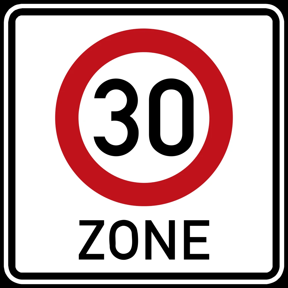 Begin of a zone with speed limit.