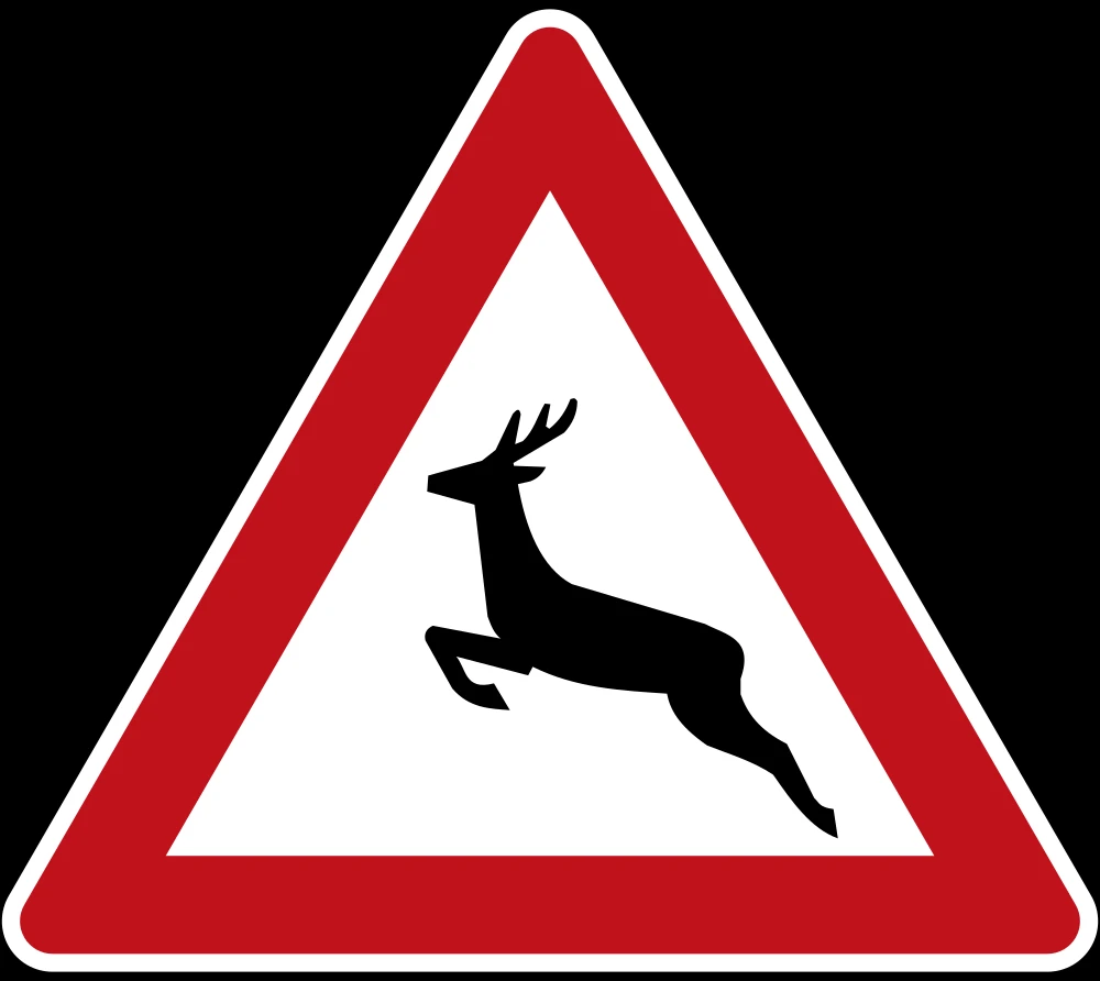 Warning for crossing deer.