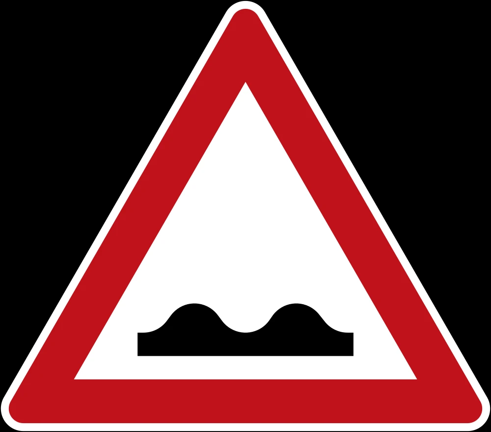 Warning for a bad road surface.
