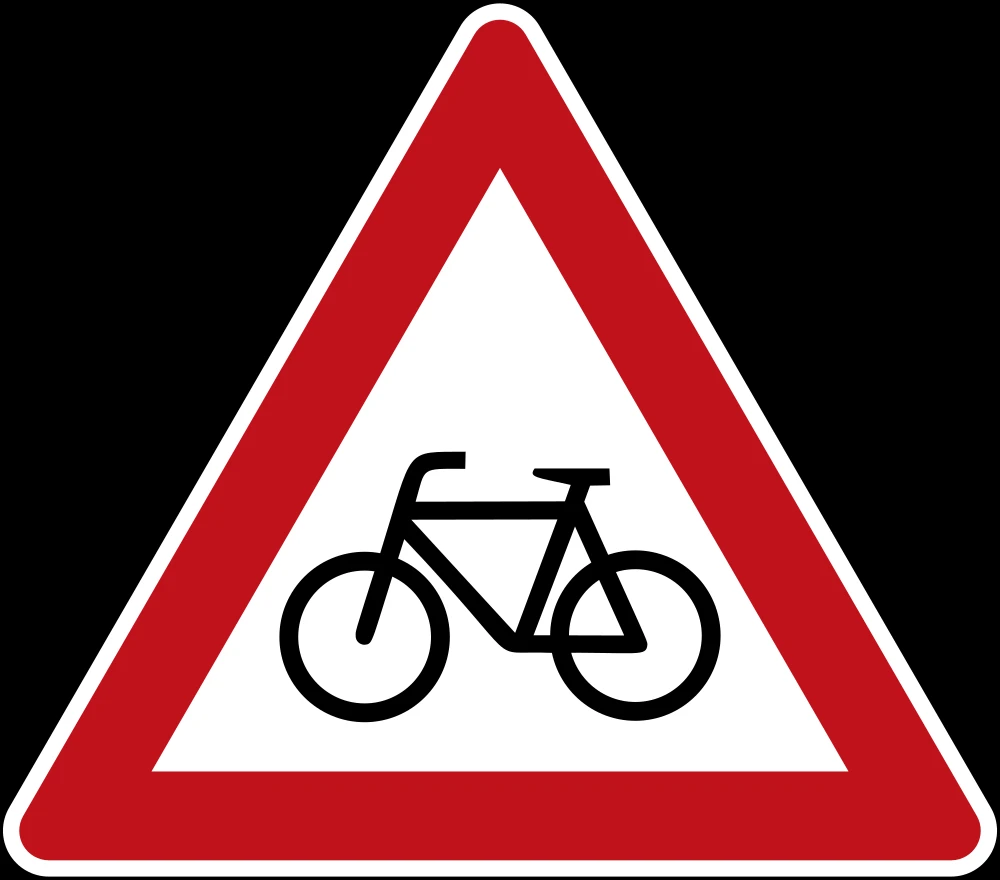 Warning for cyclists.