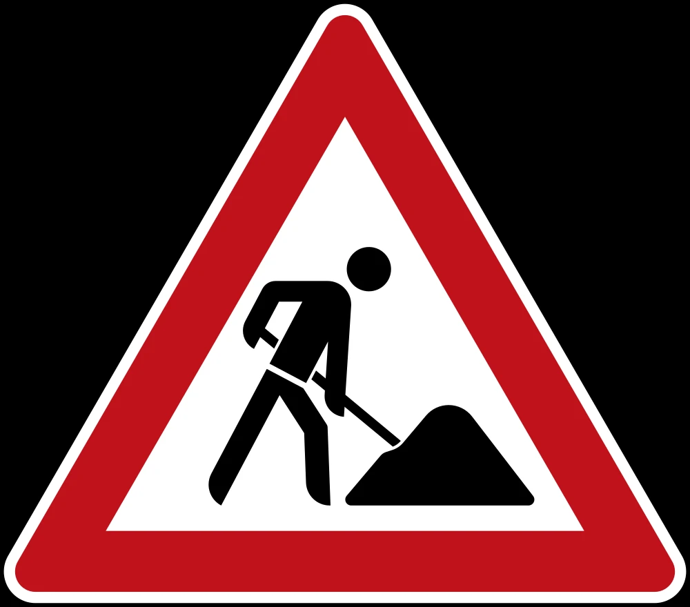 Warning for roadworks.