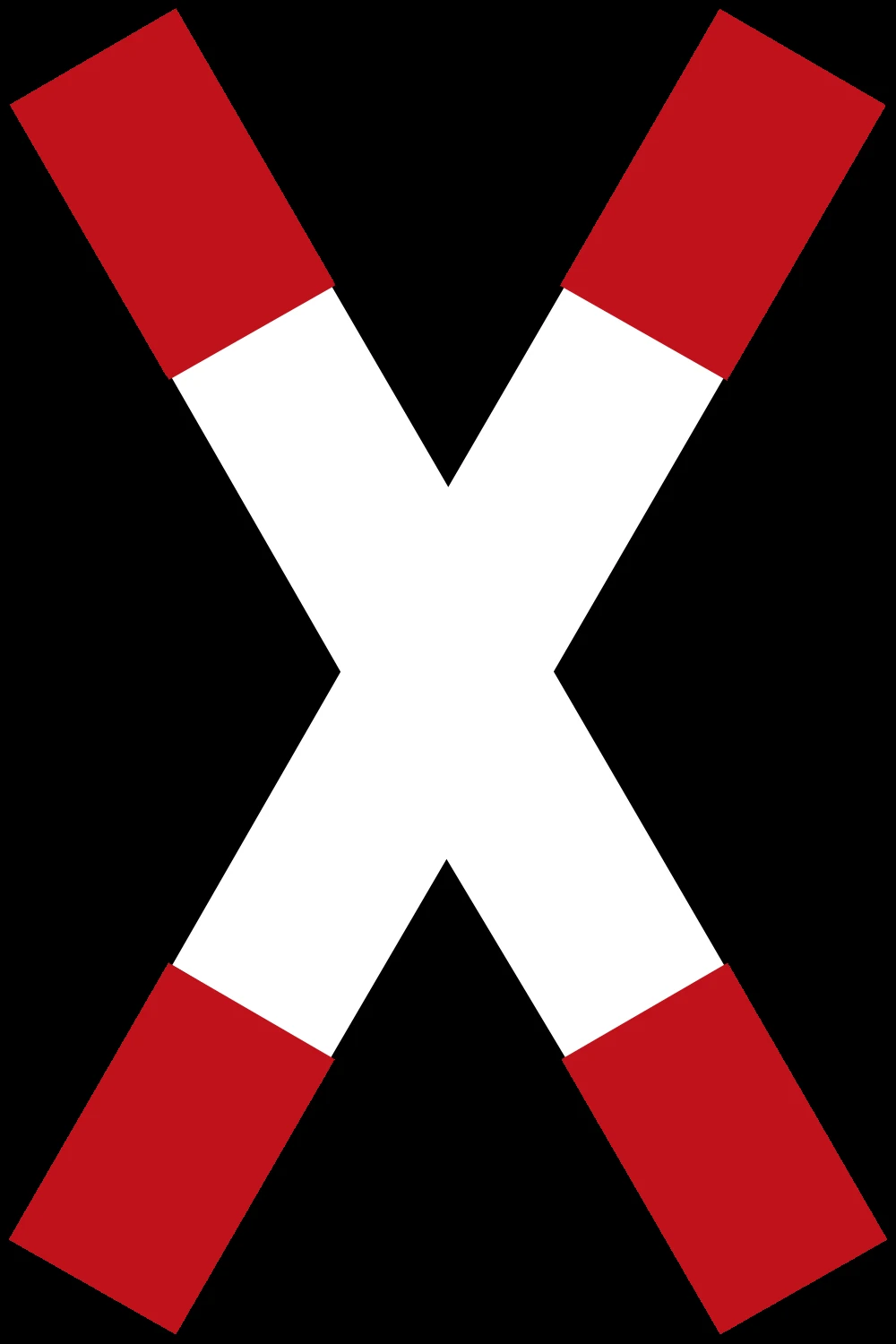 Warning for a railroad crossing with 1 railway.