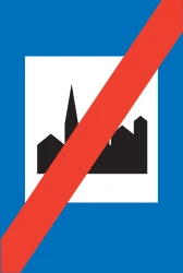 End of the built-up area.