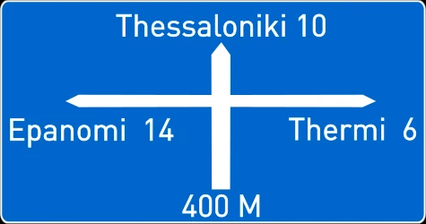 Information about the directions of the crossroad.