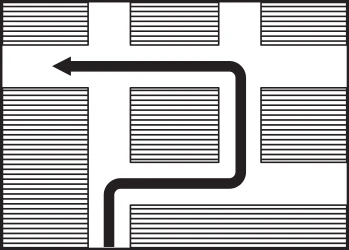 Route to be followed in order to turn left.