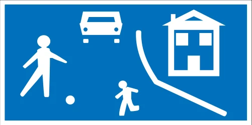 Begin of a residential area.