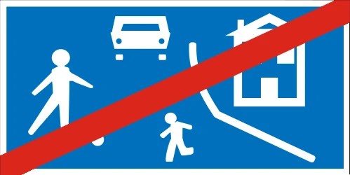 End of the residential area.