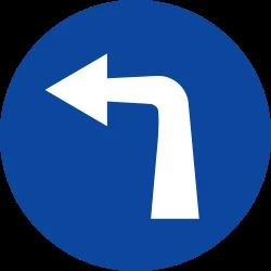 Turning left mandatory.