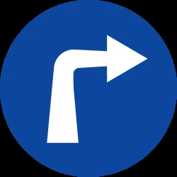 Turning right mandatory.